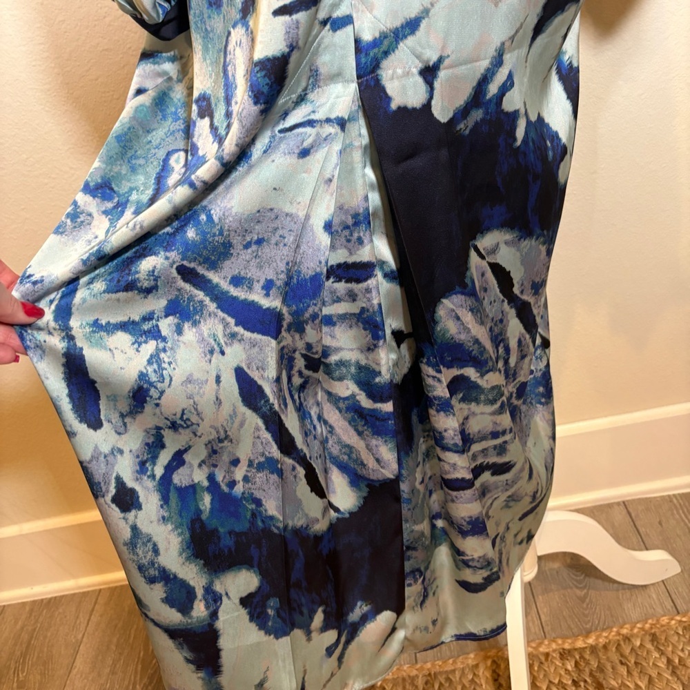 NWT Zara Blue Kaftan Style Dress Size Medium - Picture 5 of 10